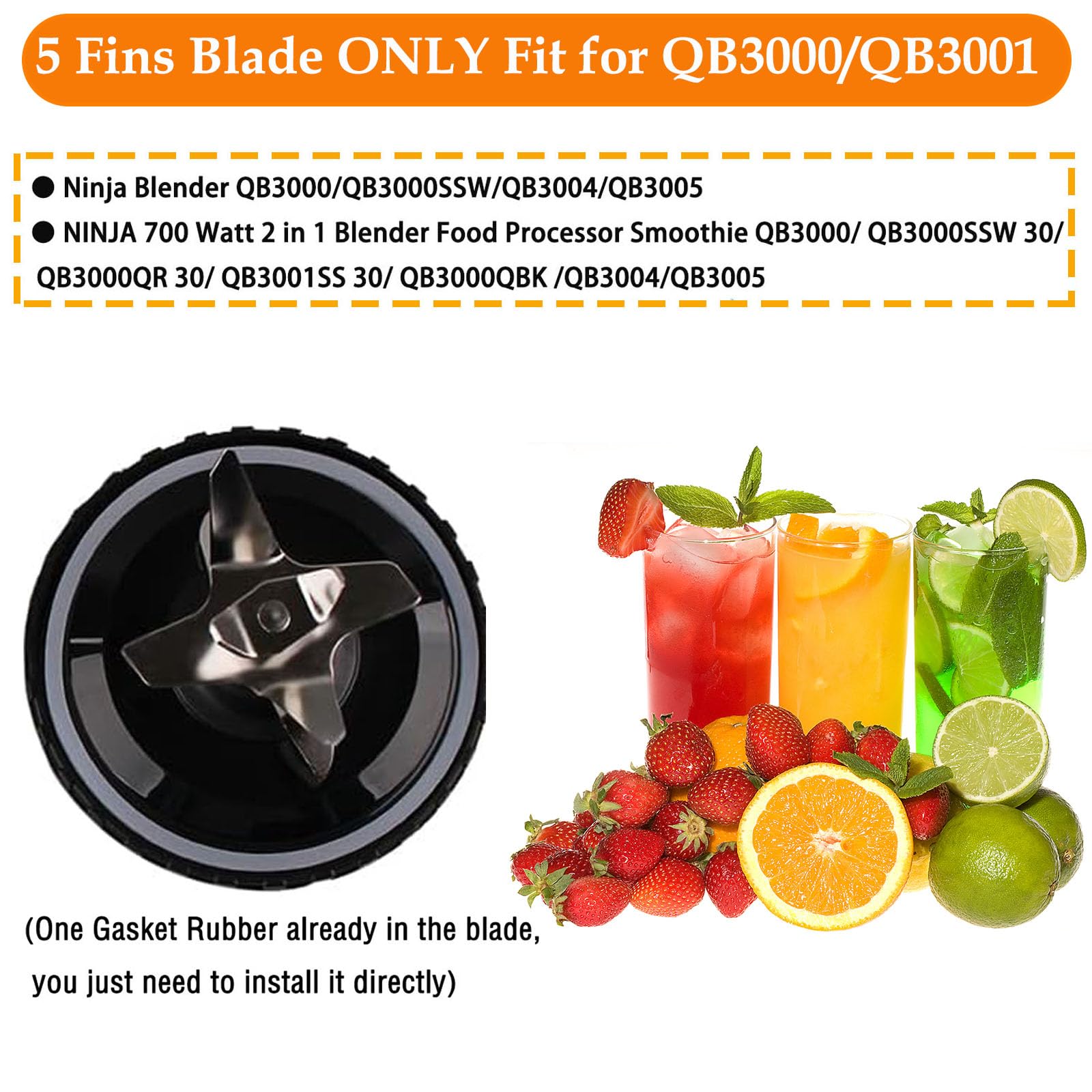 Atuwebo gasket included in blade package supports a quick, leak-free seal.