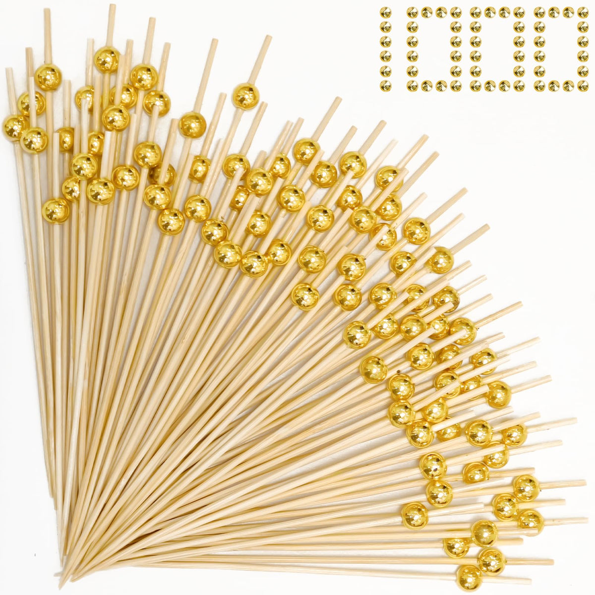ATZNZIK gold pearl cocktail picks highlight elegant appetizers for entertaining