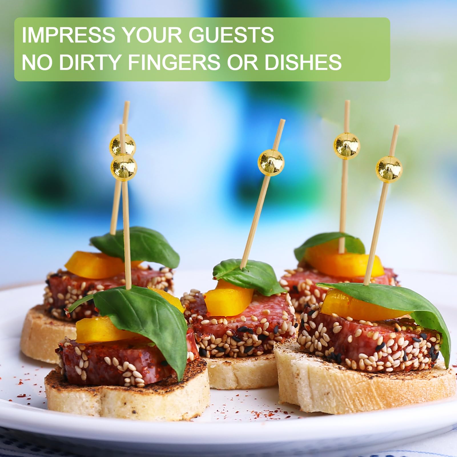ATZNZIK pearl-decorated skewers ideal for charcuterie boards.