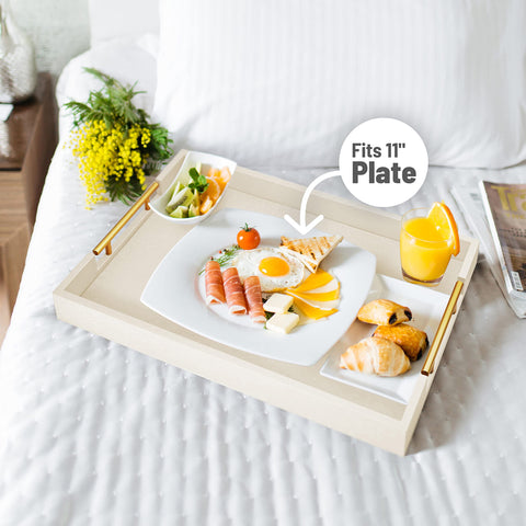 ATZYmolin white wood tray complements modern spaces and daily routines.