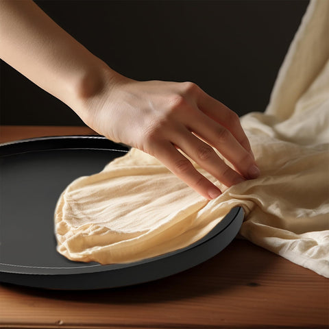 AUAM 10-inch Black Bamboo Lazy Susan rotation demo emphasizes 360° movement.