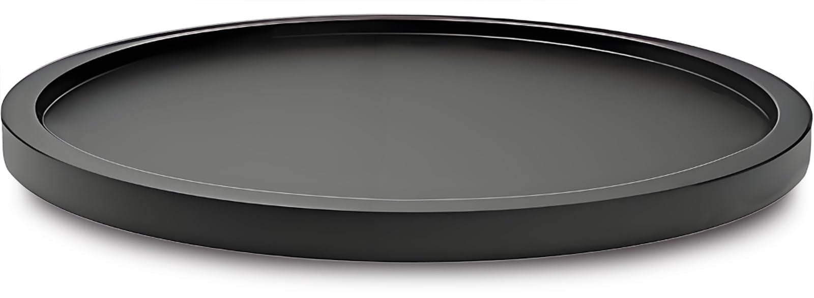 AUAM 10-inch Black Bamboo Lazy Susan top view shows smooth rotation and sturdy build.