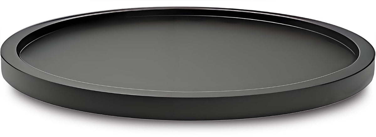 AUAM 10-inch Black Bamboo Lazy Susan top view shows smooth rotation and sturdy build.
