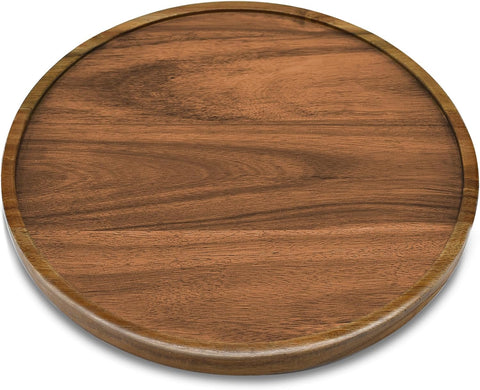 AUAM 11-inch acacia wood lazy susan edge detail showcasing craftsmanship