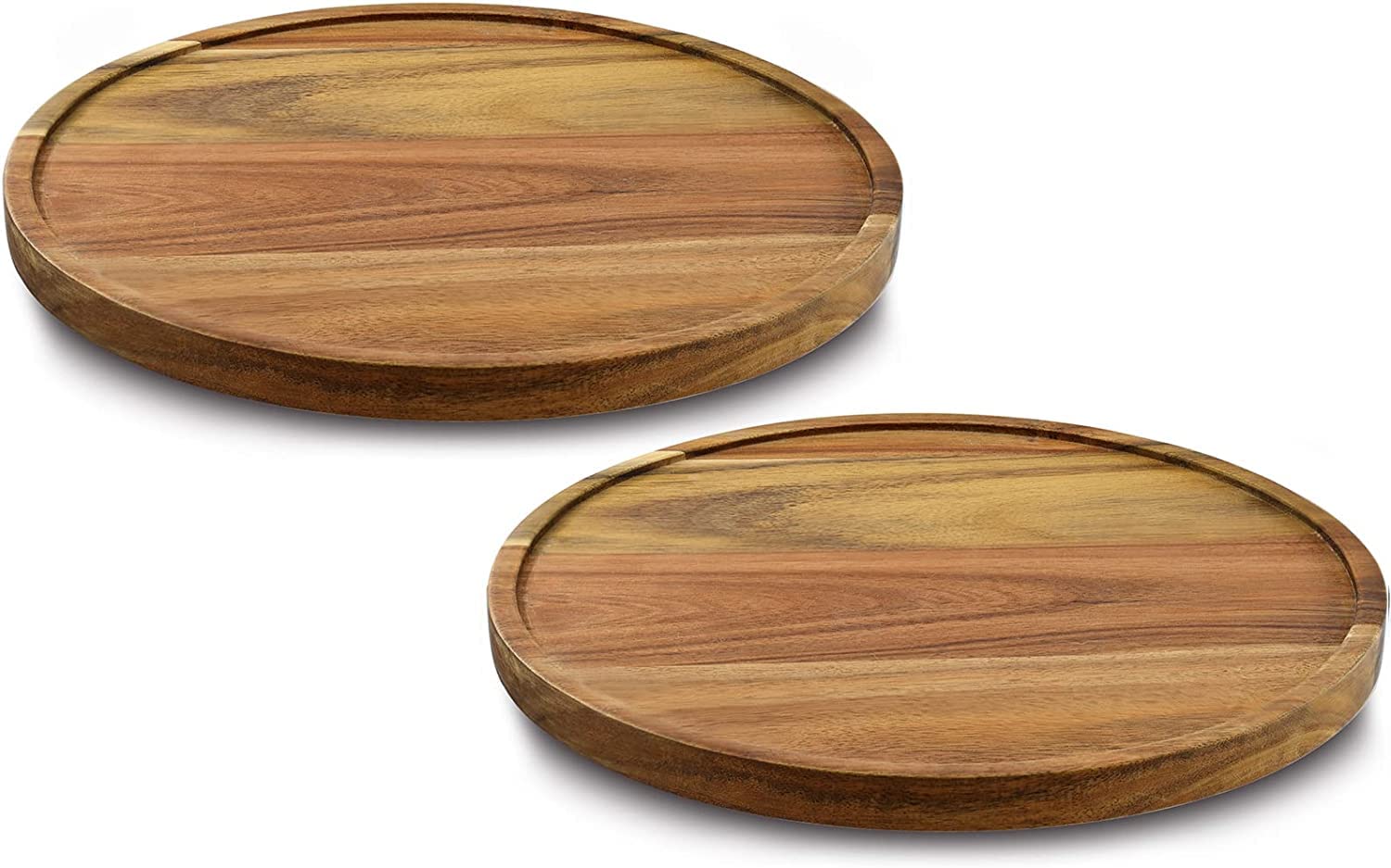 AUAM 12-inch acacia lazy Susan close-up highlights natural grain and smooth rotation.