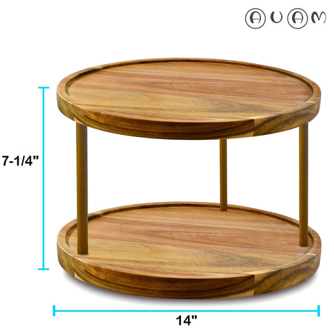 AUAM 14-inch lazy susan with spices arranged for quick access