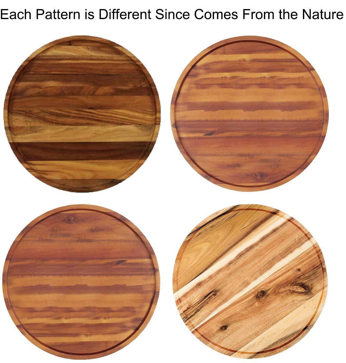 AUAM wood grain close-up shows natural patterns and durable acacia wood