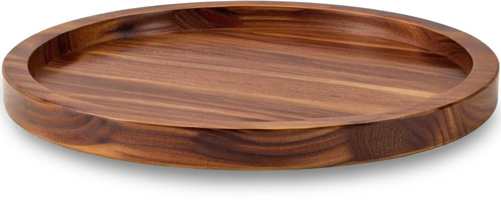AUAM 16-inch acacia lazy Susan with smooth rotation for easy reach.