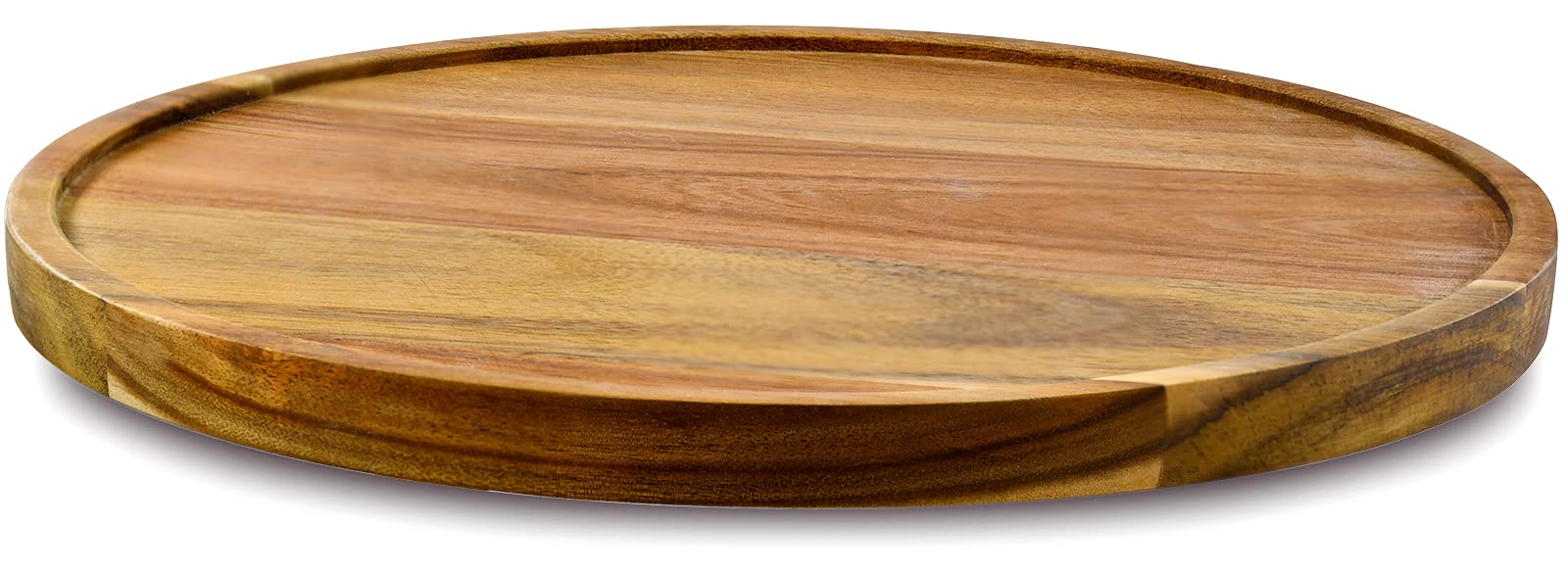 AUAM Acacia Wood Lazy Susan 12in; natural grain for organized spice storage.