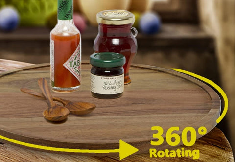 AUAM easy-care lazy susan can be wiped clean for daily use
