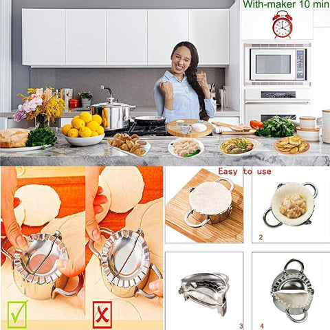 AUAM easy-use dumpling press helps beginners craft even-waved pastries quickly.