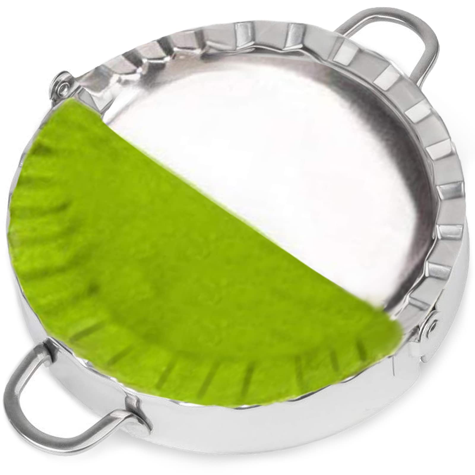 AUAM empanada press 6-inch front view for quick, even sealing.