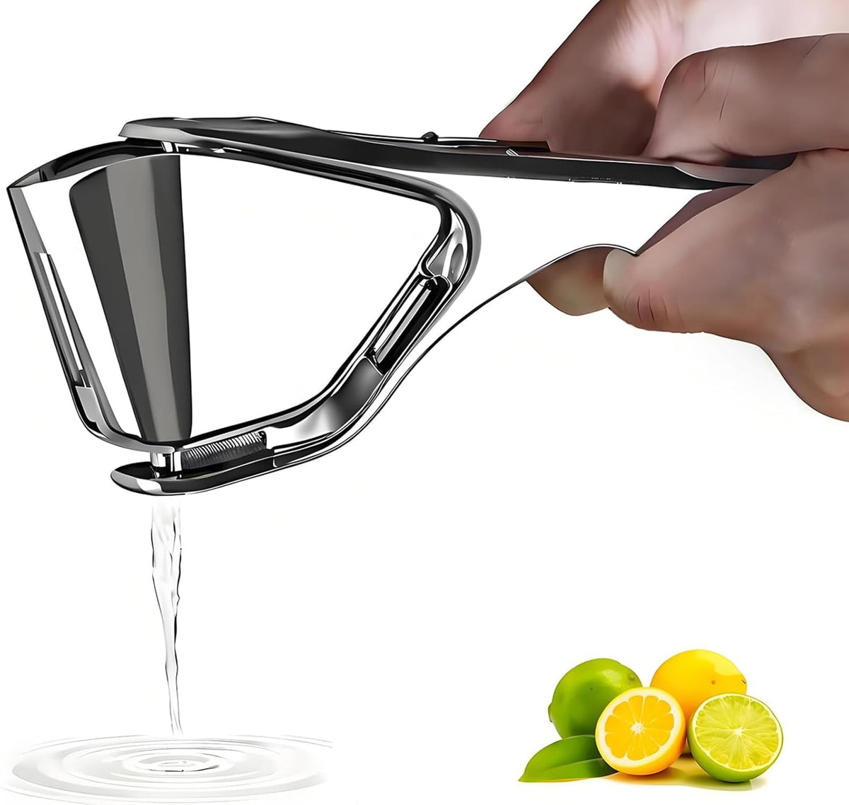 AUAM heavy-duty lemon squeezer front view—rugged stainless steel and no plastics.