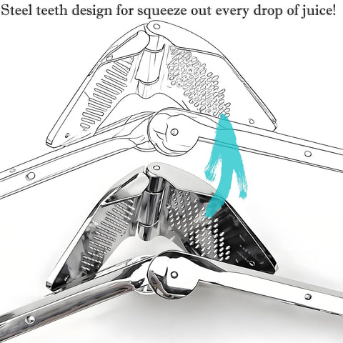 AUAM heavy-duty lemon squeezer side view demonstrates sturdy lever for easy juice extraction.