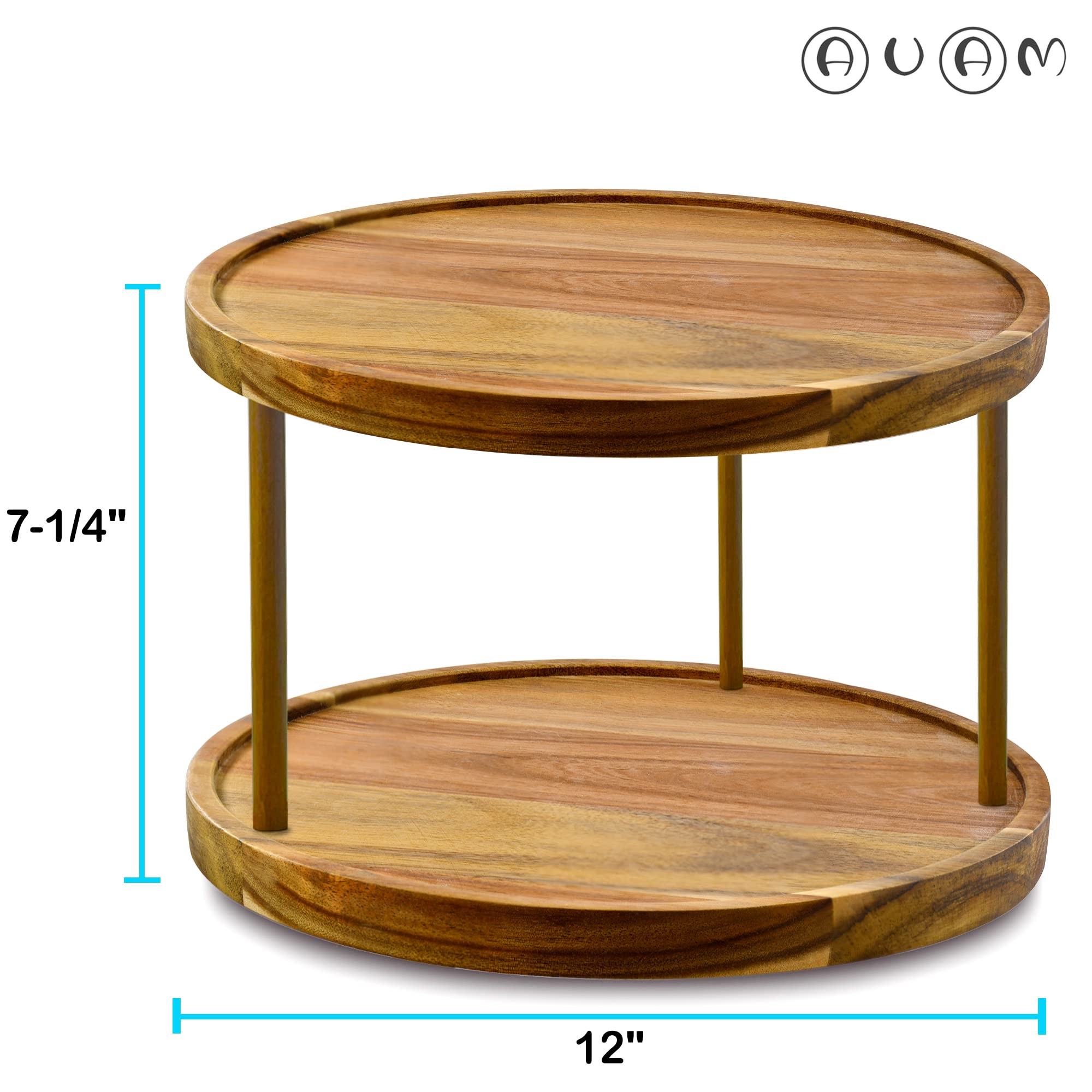 AUAM two-tier kitchen turntable enables simple pantry organization