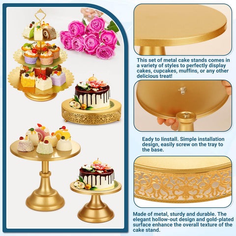 Audab Gold 3-tier cupcake tower for eye-catching treats display.
