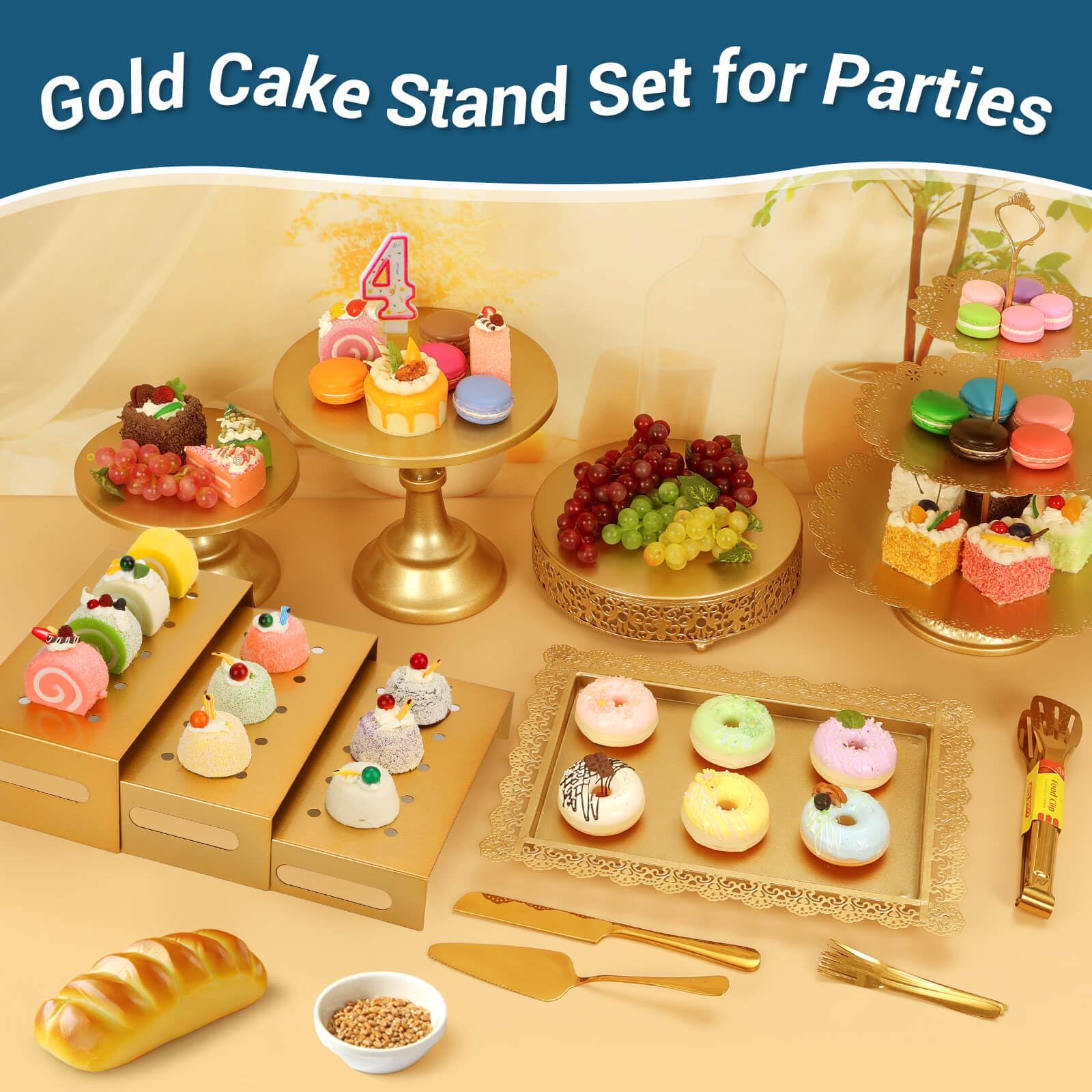 Audab Gold serving tongs set for effortless serving.