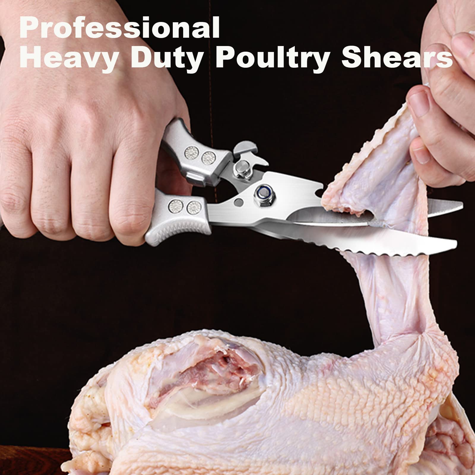 AUDAMI built-in spring-loading reduces effort when handling large poultry.