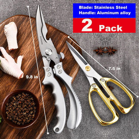 AUDAMI poultry scissors with micro-serrated blades ensure a secure grip on slippery meat.