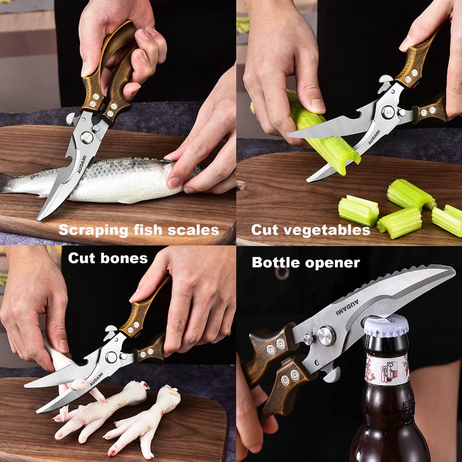 AUDAMI built-in spring reduces effort for heavy cutting tasks