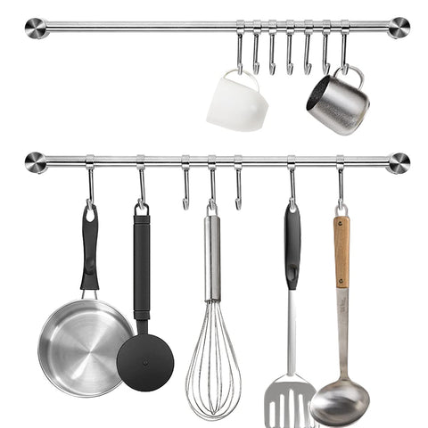 Audmore kitchen utensil rack 2-pack wall mounted keeps tools within reach during cooking.