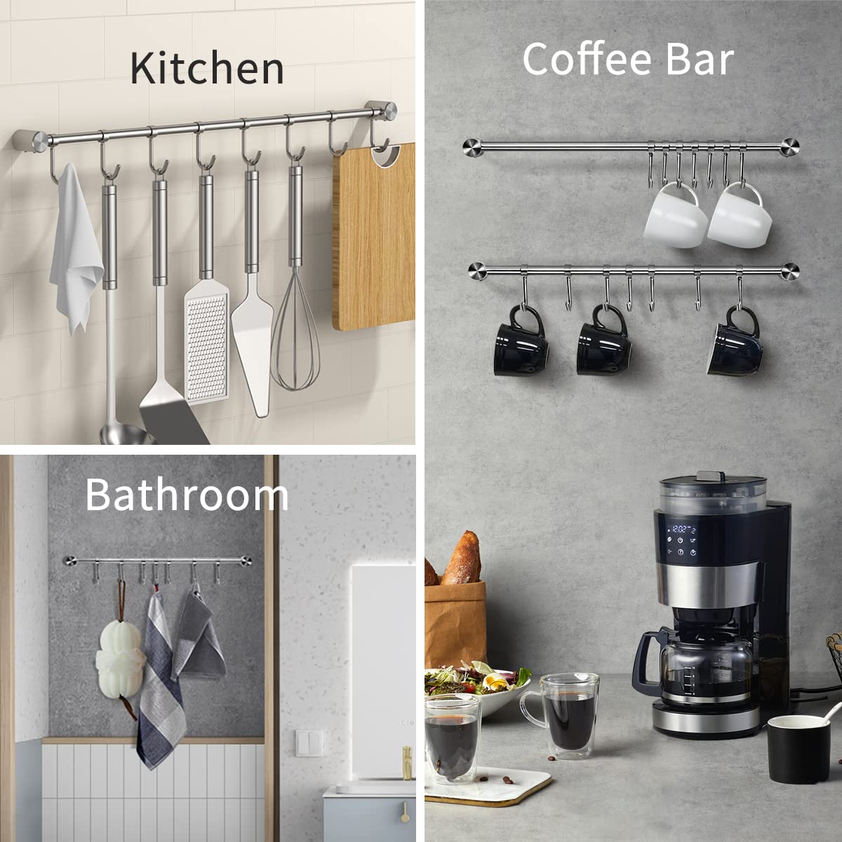 Audmore heavy-duty, rustproof 304 stainless steel rack for daily use.