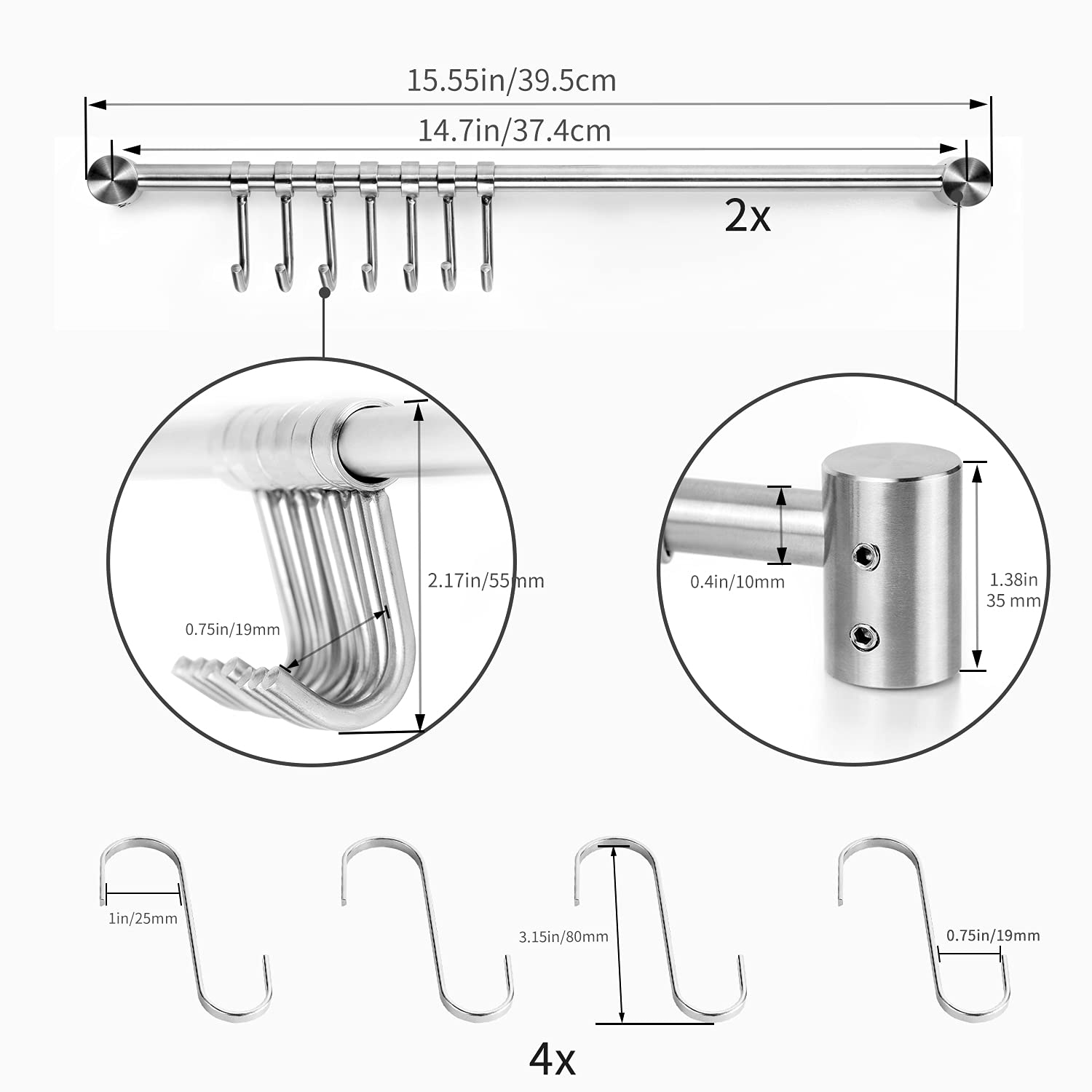 Audmore 15.6-inch length helps keep kitchen counters uncluttered.