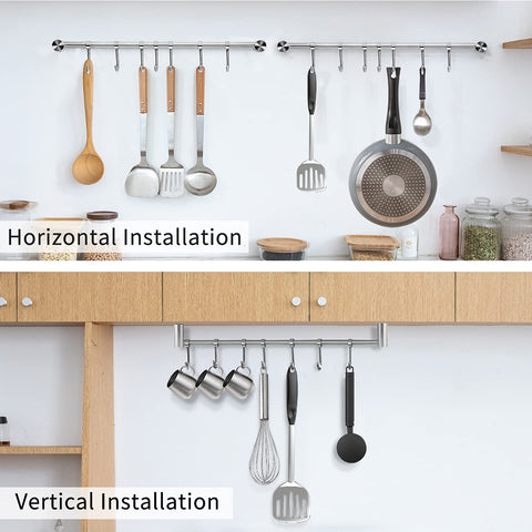 Audmore brushed finish stainless steel rack for durable kitchen organization.