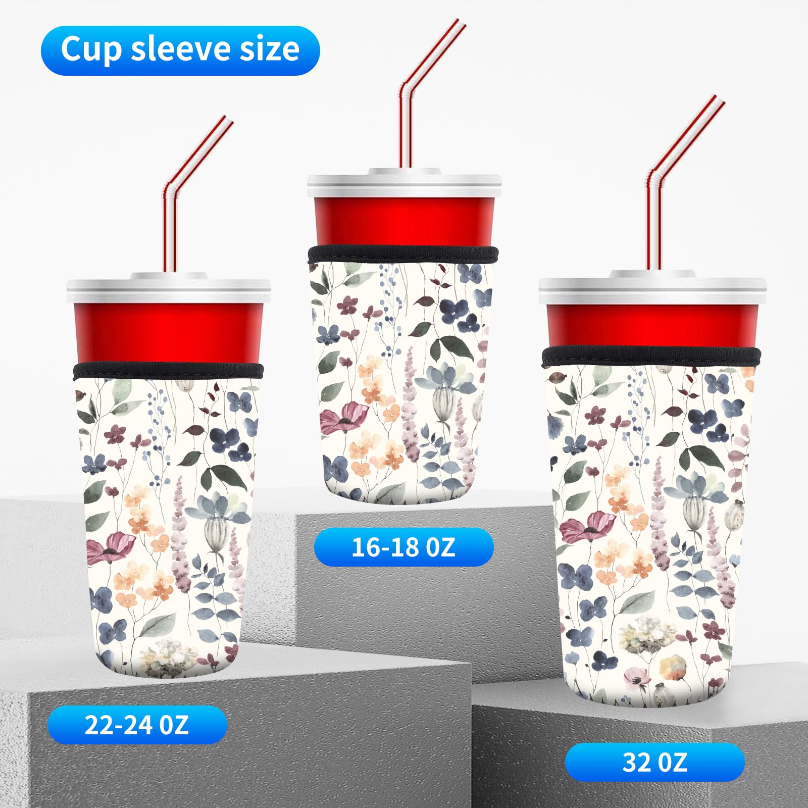 AUEKLLW sleeve fits 16oz, 22oz, and 32oz cups for versatile use.
