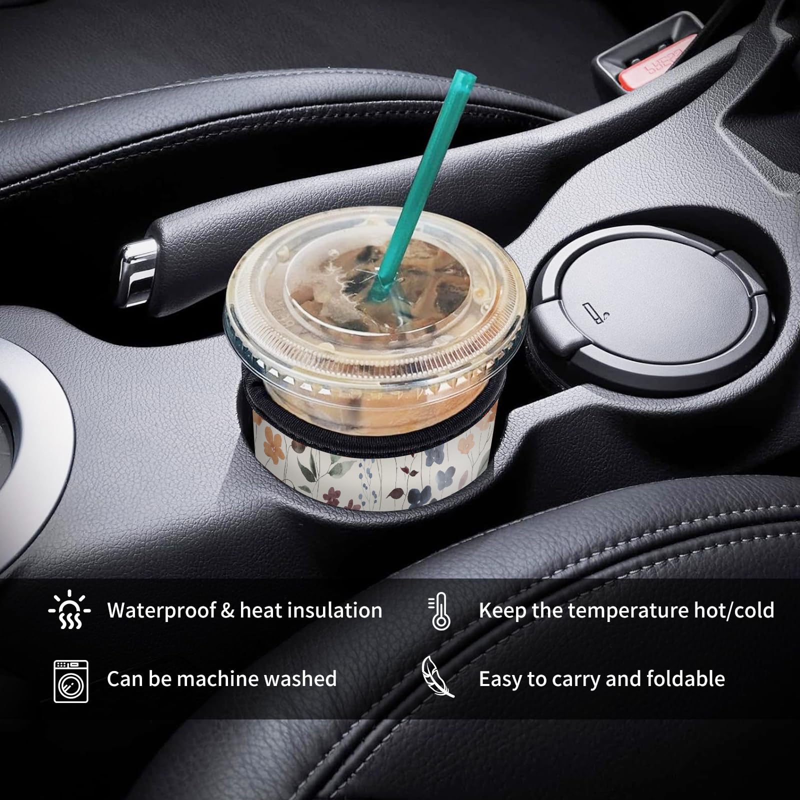 AUEKLLW insulated neoprene sleeve on-the-go keeps hot drinks warmer and hands dry.