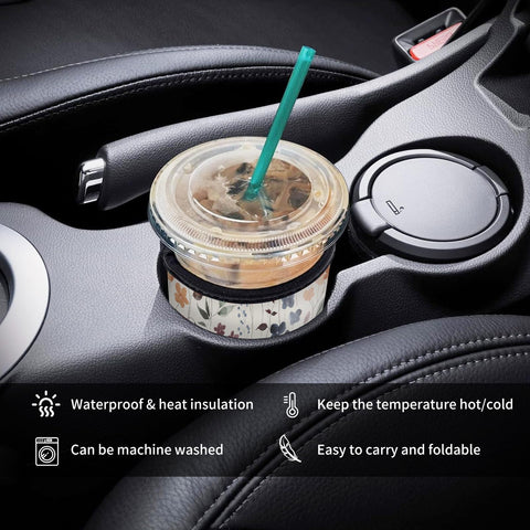 AUEKLLW insulated neoprene sleeve on-the-go keeps hot drinks warmer and hands dry.