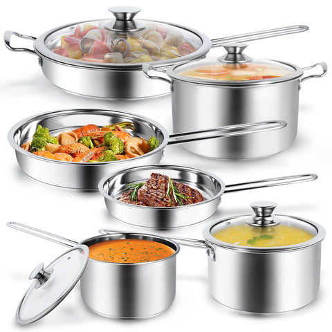 Aufranc 10-piece set with ergonomic handles for easy stove-top maneuvering