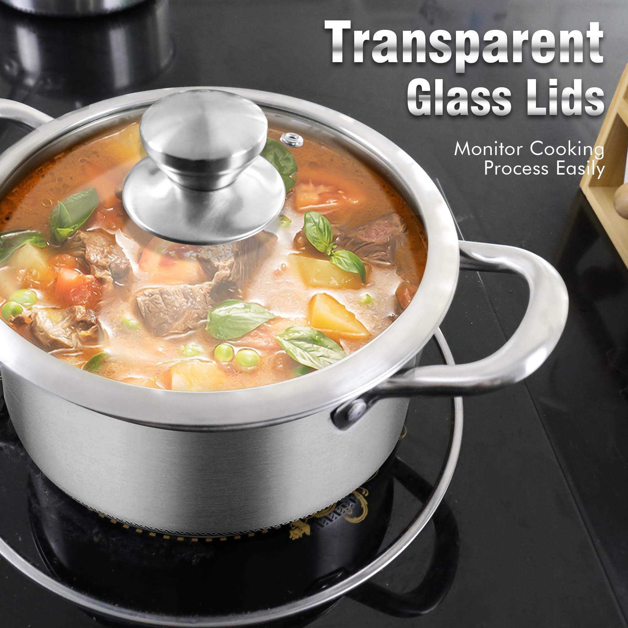 Aufranc dishwasher-safe stockpot for easy cleanup after meals.