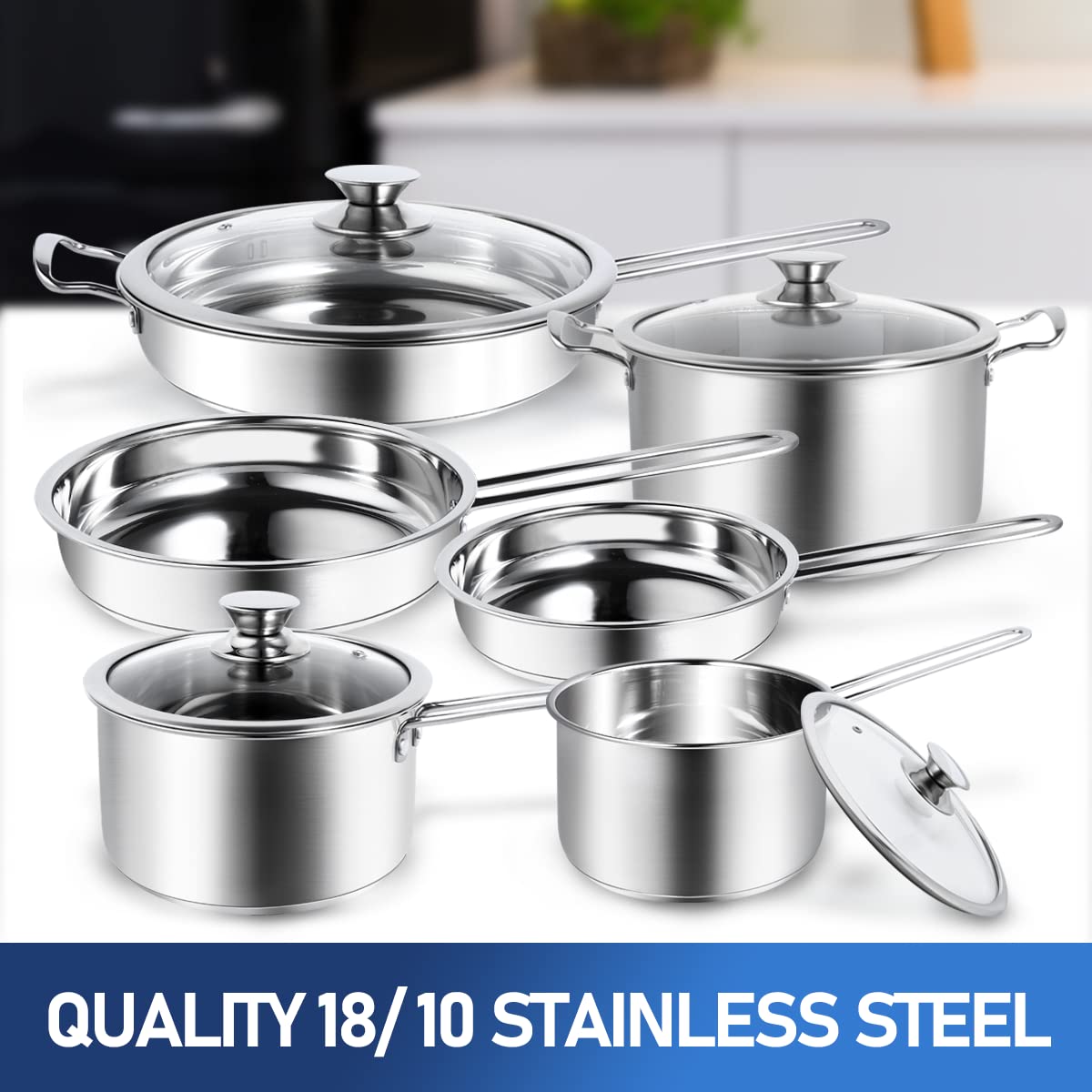 Aufranc 10-piece set providing drip-free pouring and kitchen coverage