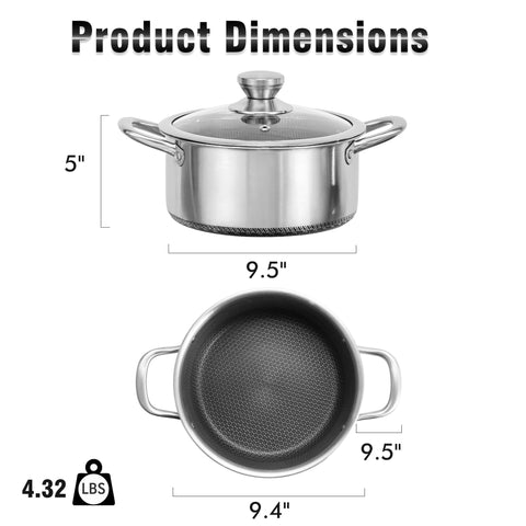 Aufranc honeycomb interior stockpot showing enhanced nonstick performance.