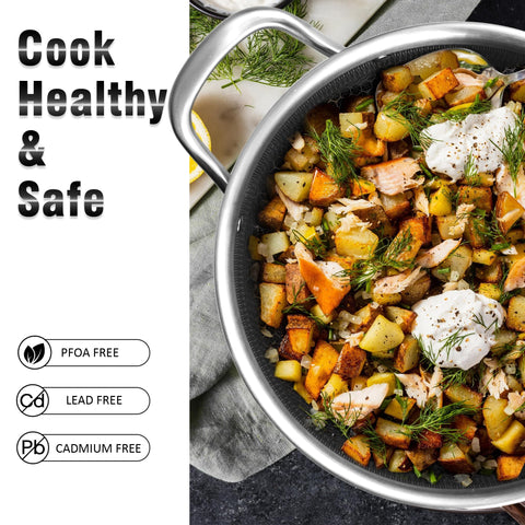 Aufranc stainless steel 6qt stockpot with durable oven-safe design.
