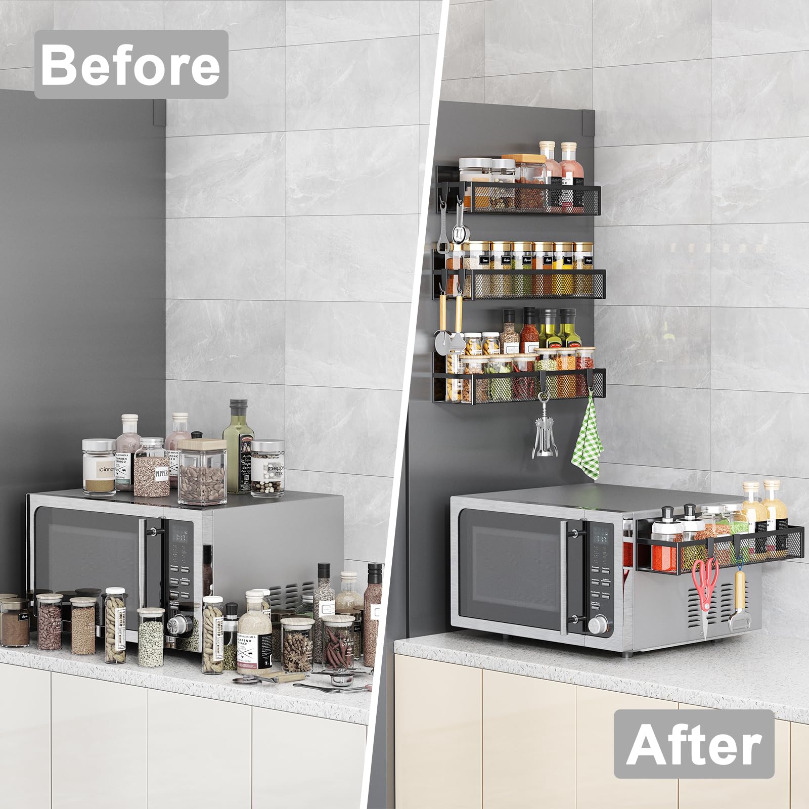 Aufworld grid bottom design aids quick drying of spice jars.