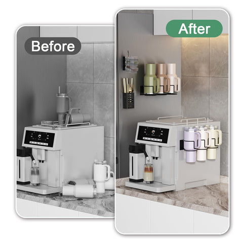 Aufworld drying/storage setup helps air-dry cups after use while organized.