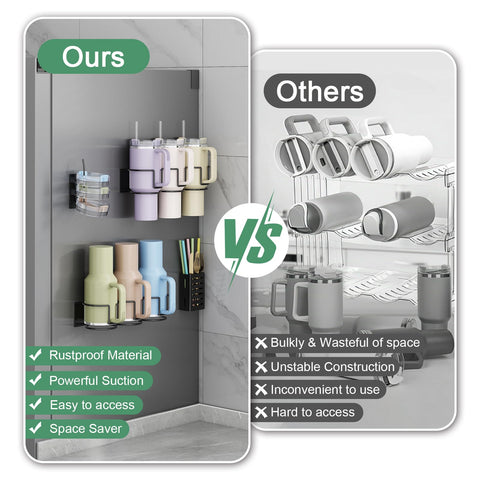 Aufworld lid-straw organizer keeps lids and straws within reach on the magnetic rack.