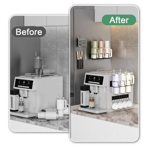 Aufworld magnetic lid and straw organizer keeps lids and straws within easy reach.