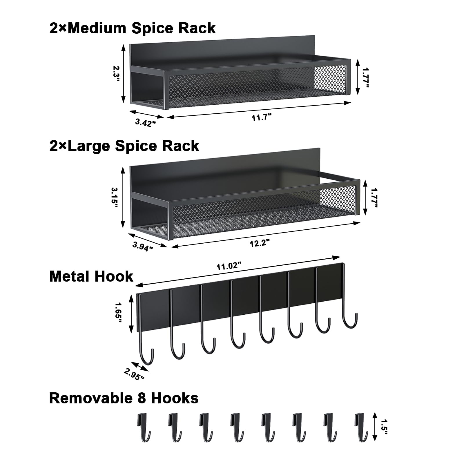 Aufworld fridge organizer with 8-hook rack keeps utensils accessible.