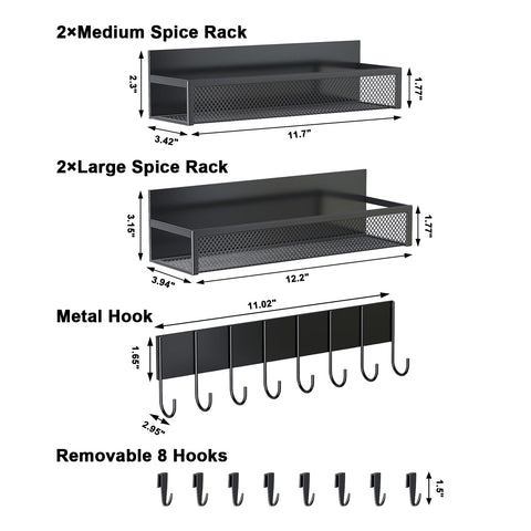 Aufworld fridge organizer with 8-hook rack keeps utensils accessible.
