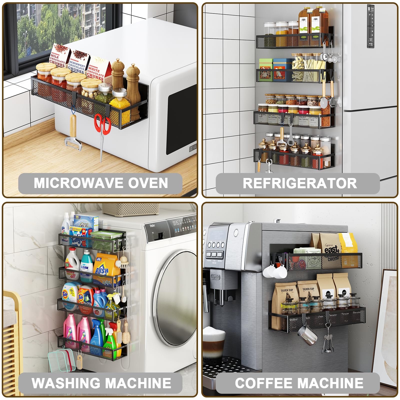 Aufworld extra eight hooks attached to side rack for versatile storage.