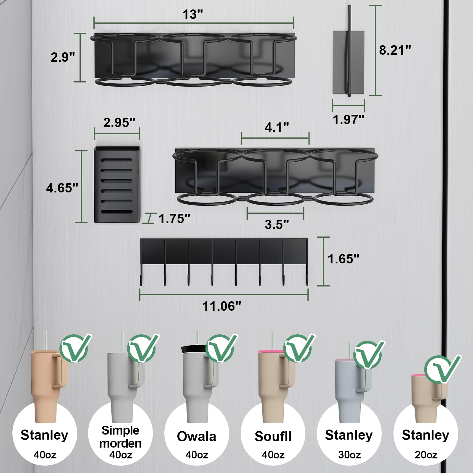 Aufworld space-saving fridge organizer frees counter space in compact kitchens.