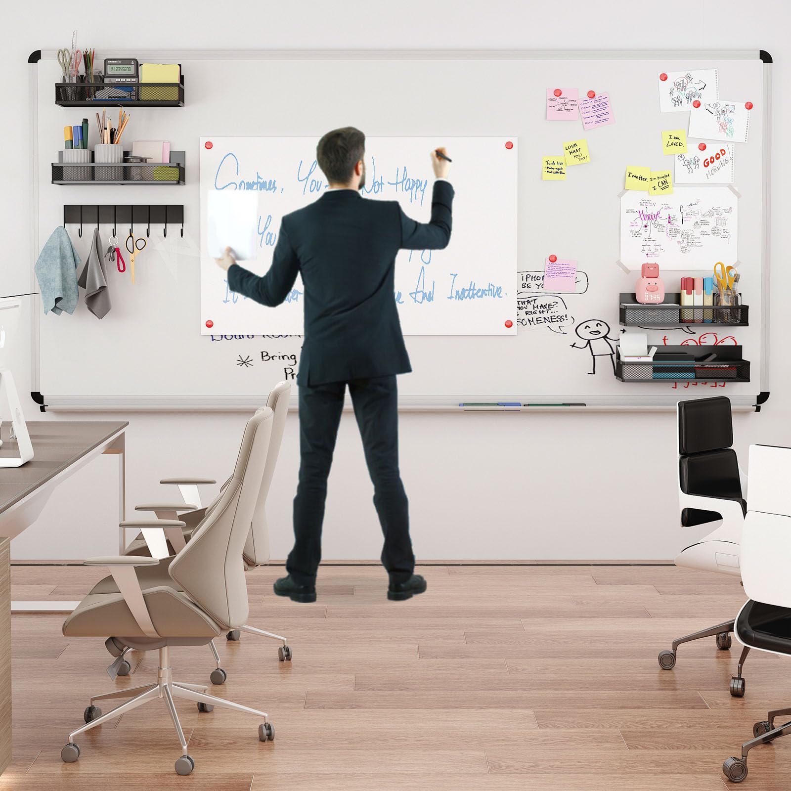 Aufworld magnetic storage on multiple surfaces keeps essentials tidy.