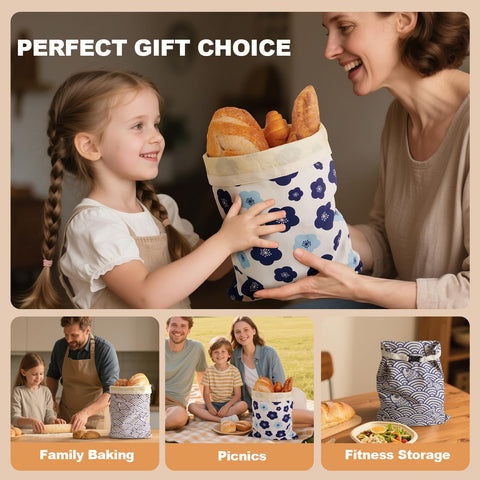 Augine beeswax bread bag gift-ready for bakers and sourdough lovers.