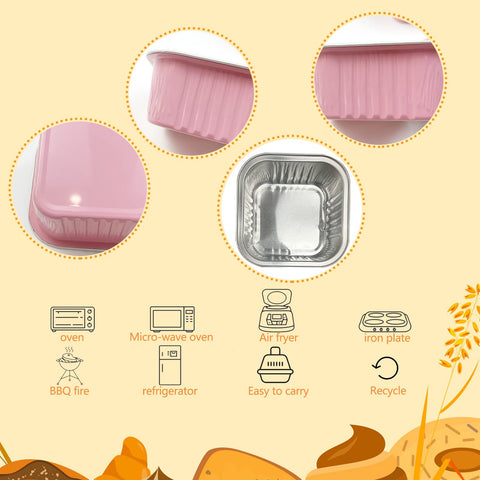 Augoog foil cups suitable for microwave and oven baking.