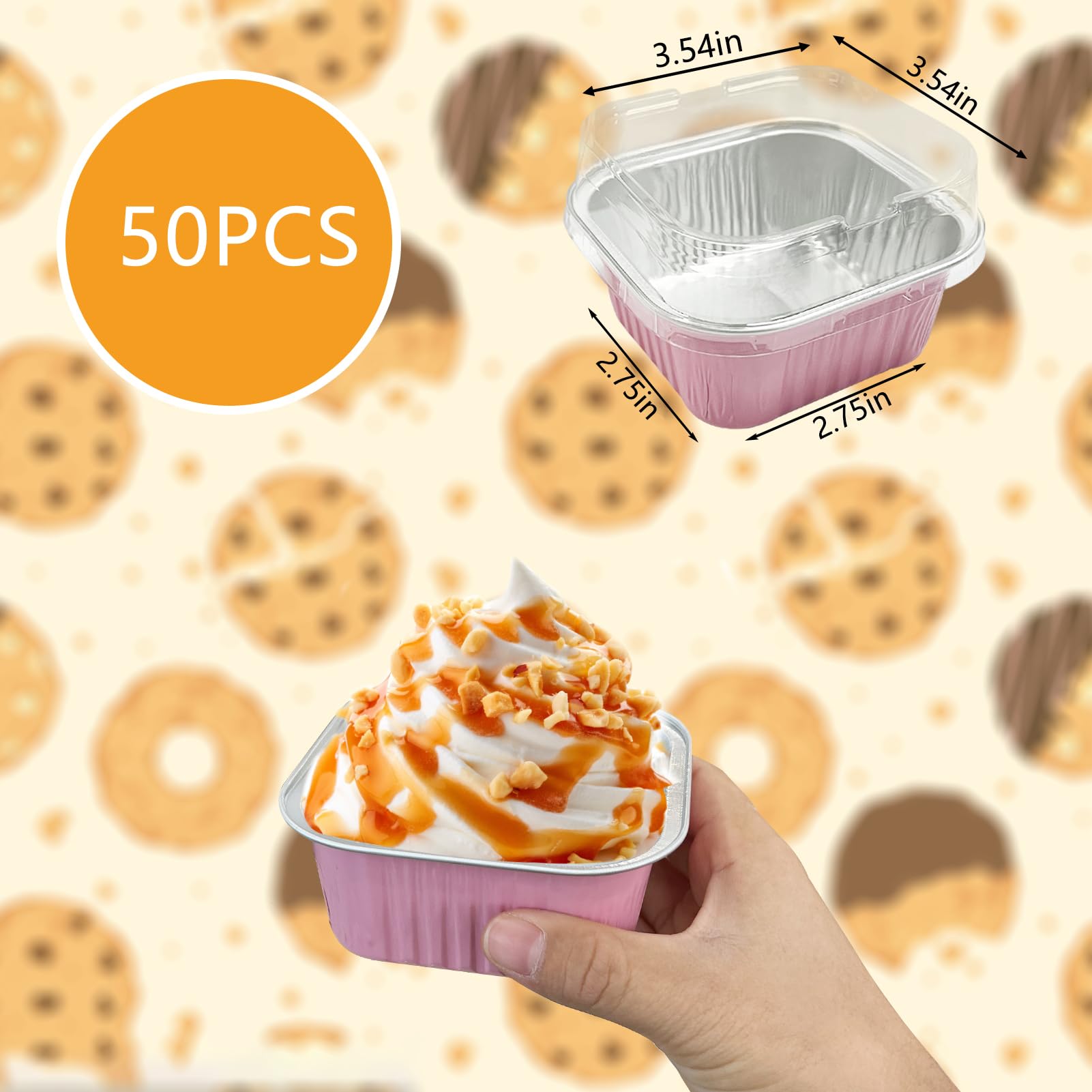 Augoog 5oz square aluminum pans ready for baking and sharing.