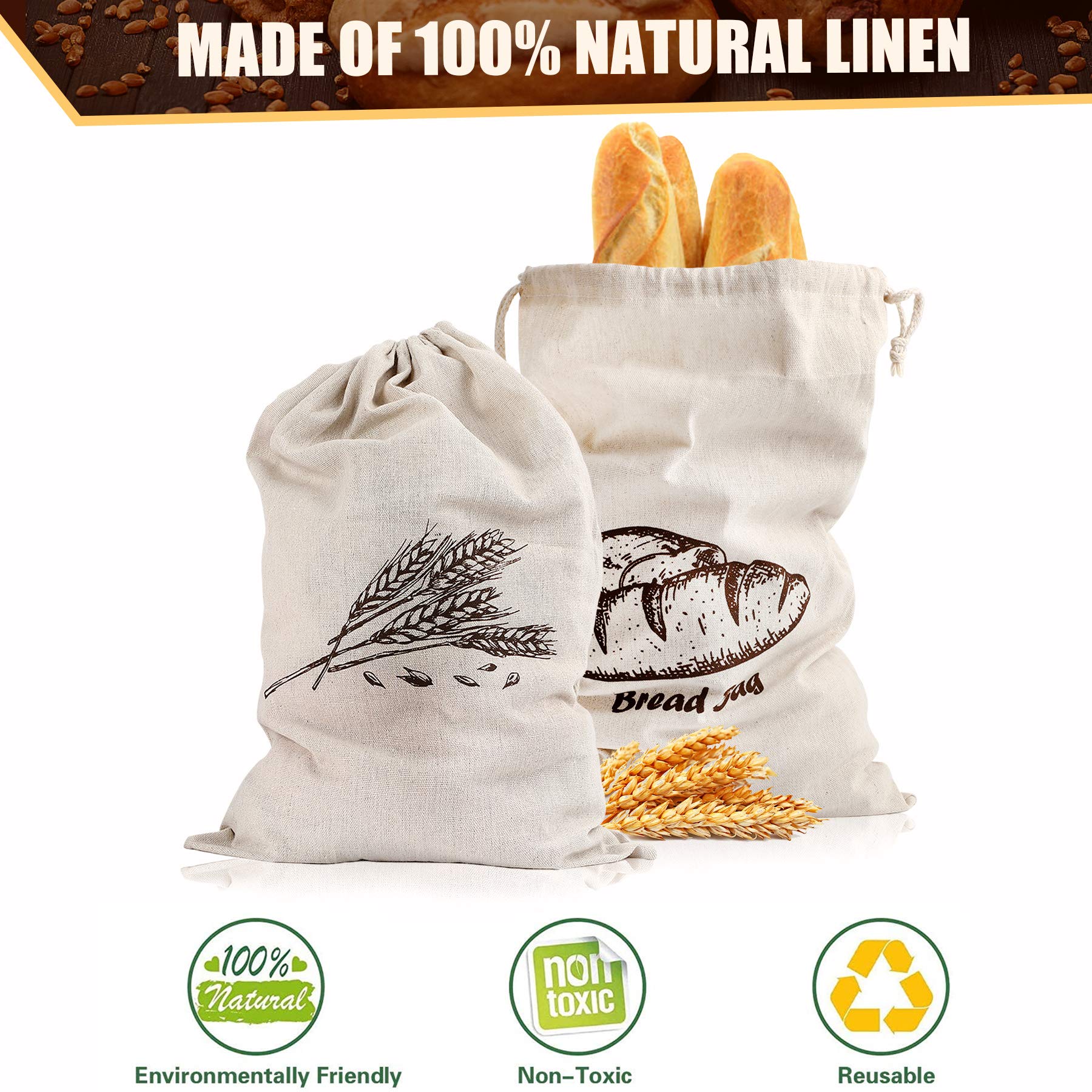 Augshy easy-care bread bags that wash clean and air dry