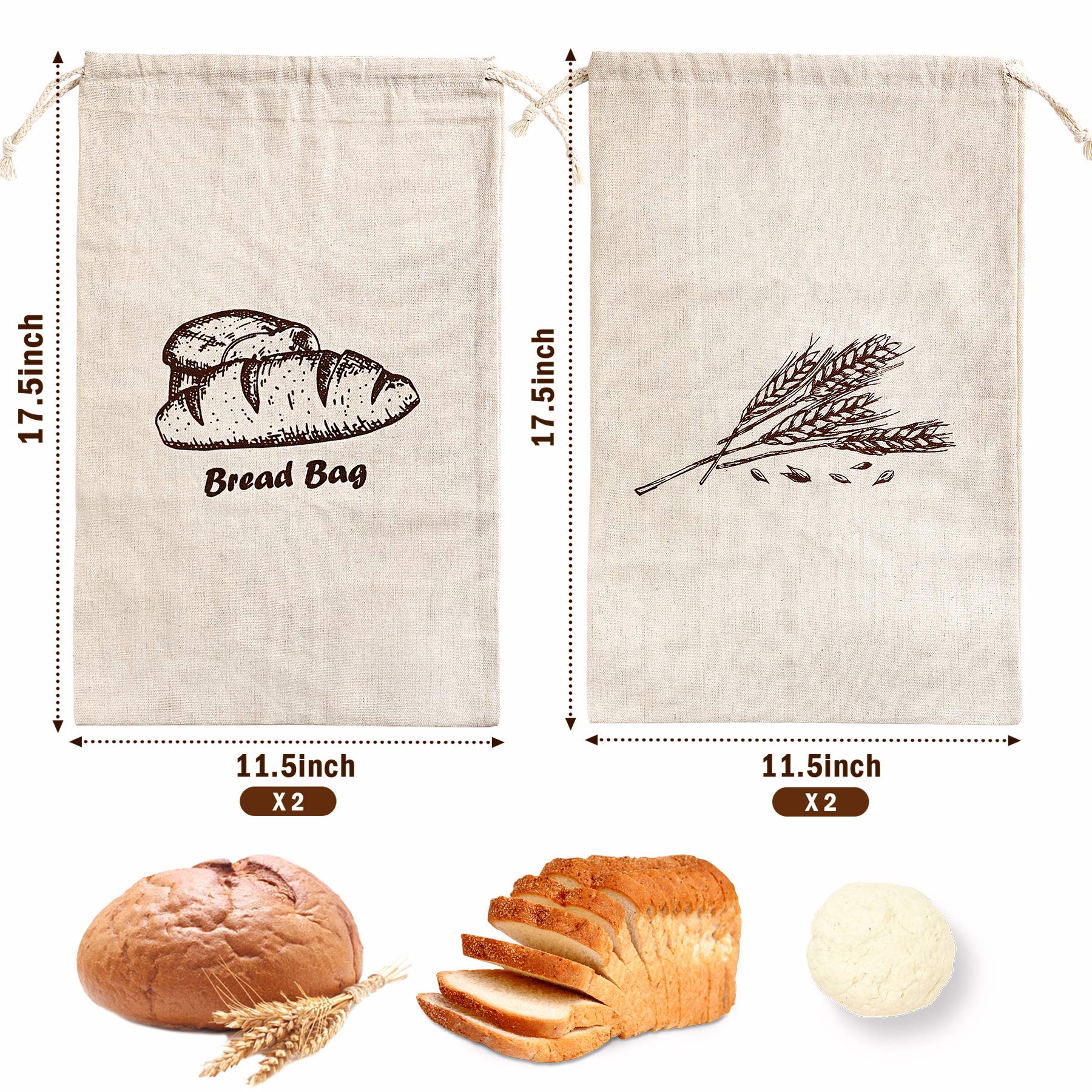 Augshy unbleached linen bread bags highlight natural fiber for bread storage